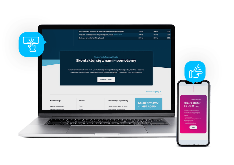 Działający click to action